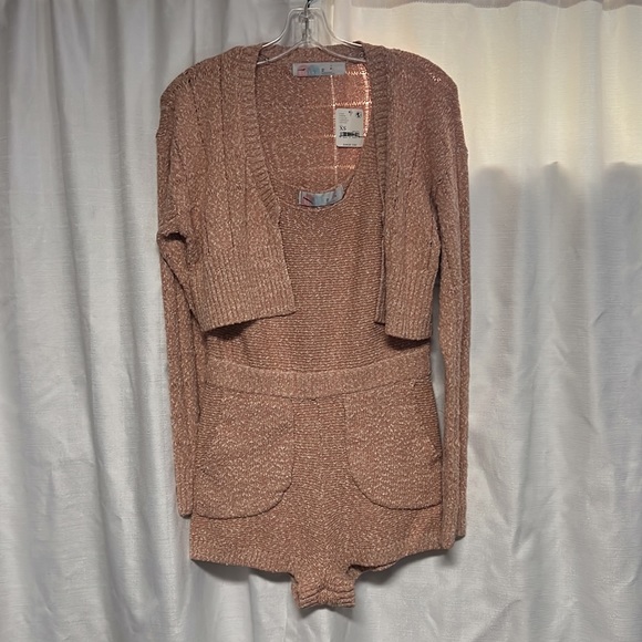 Free People Beach Declan Cardigan & Romper Set in Terra Cotta - Picture 2 of 3